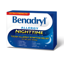 Benadryl's Extra Strength Allergy Medicine for Nighttime