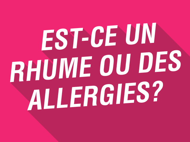 Illustration avec texte qui dit : Rhume ou allergies?